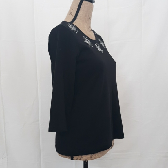 Alia Ladies Black Blouse sz. Petite - Picture 2 of 6
